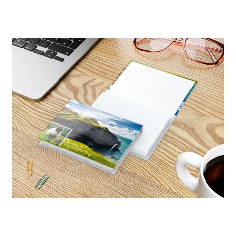Haftnotizblock Hardcover Dublin Format mittelgroß 100 Haftzettel 105 × 78 mm | Nicht verfügbar | ohne Werbeanbringung | weiß | glänzend