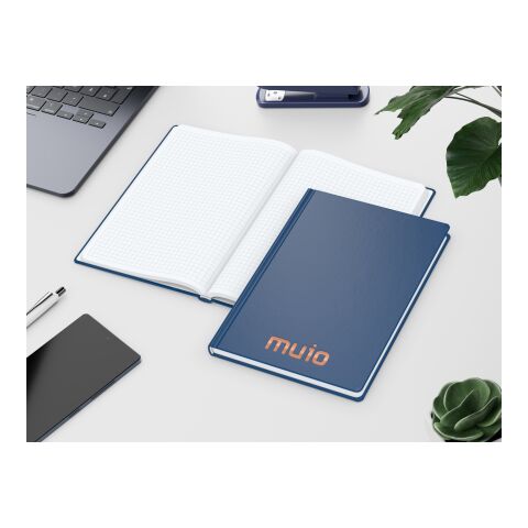 Notizbuch Hardcover Easy-Book Vollkaro A5 Dunkelblau | DIN A5 | ohne Werbeanbringung | Kupferprägung inkl.
