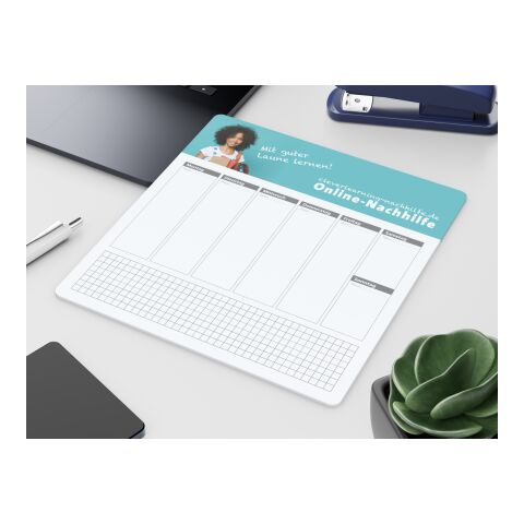 Haftnotiz-Mousepad Haftnotizblock extra groß 203 × 217 mm | Nicht verfügbar | ohne Werbeanbringung | Wochenplaner + Werbung am Kopf