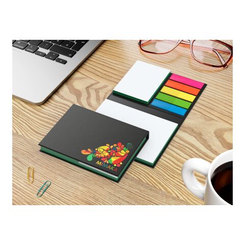 Haftnotiz-Set London Innenteil schwarz 50/50 Haftzettel Farbschnitt Grün | 105 × 78 mm | ohne Werbeanbringung | glänzend