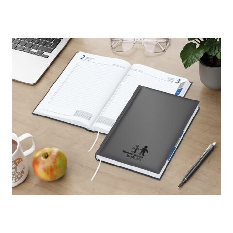 Tageskalender Manager Monatsregister Mo.–So. je 1 Seite Kunstleder-Hardcover Anthrazit | DIN A5 | Prägung schwarz | Prägung schwarz inkl.