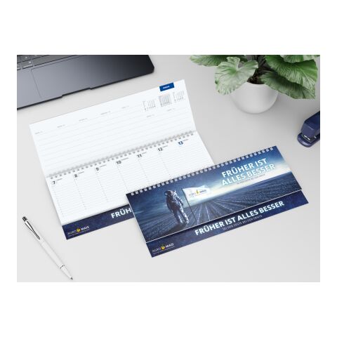 Tisch-Querkalender Master 1 Woche = 2 Seiten 8–21 Uhr 304 × 135 mm | Nicht verfügbar | ohne Werbeanbringung | ohne Werbeanbringung | Karton-Softcover