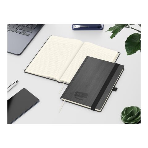 Notizbuch Mind-Book Kunstleder-Hardcover genarbt-farbig Anthrazit | DIN A5 | ohne Werbeanbringung
