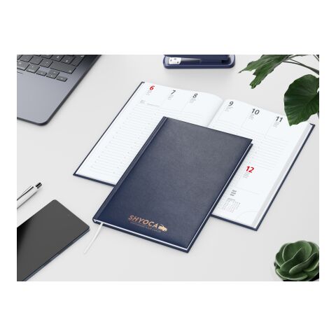 Wochenkalender Prestige A5 Kunstleder-Hardcover robust marineblau | Kupferprägung inkl.