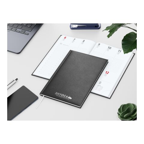 Wochenkalender Prestige A5 Kunstleder-Hardcover robust schwarz | Silberprägung inkl.