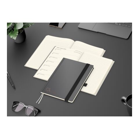 Wochenkalender links + Notizen rechts Vision-Hybrid Kunstleder-Hardcover A5 Anthrazit | DIN A5 | Kupferprägung | Kupferprägung inkl.