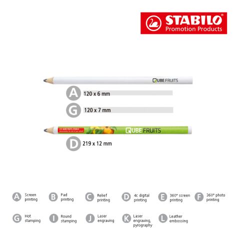 STABILO Zimmermannsstift weiß | ohne Werbeanbringung