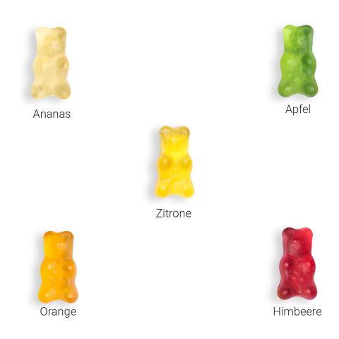 Gummibärchen im Werbetütchen weiß | 10 g | ohne Werbeanbringung | Papier/PE-Verbundfolie