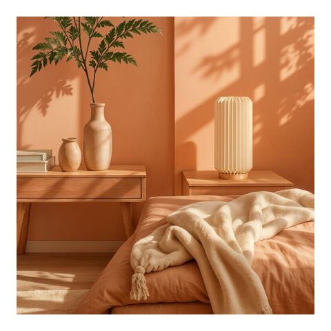 Coollux faltbare Papier-LED-Lampe Aurora Tall auf Holzsockel, 32cm Natur | ohne Werbeanbringung | Nicht verfügbar | Nicht verfügbar