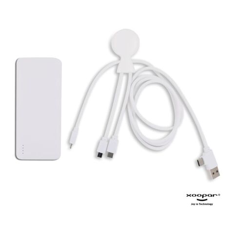 3199 | Xoopar Mr. Bio Powerbank and cable pack 7.000mAh Weiss
