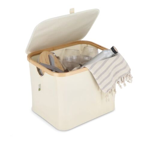 InSideOut faktbarer Korb mit Deckel Sogne 40,5 x 33 x 30cm Ecru | ohne Werbeanbringung | Nicht verfügbar | Nicht verfügbar