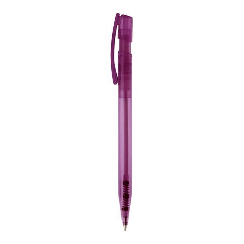 Kugelschreiber Nash Transparent Transparent Violett-Transparent Violett | 1-farbiger Siebdruck | in Verlängerung vom Clip | 45 mm x 25 mm | Nicht verfügbar