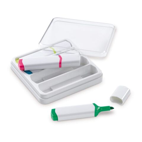 Textmarkter Set 4St. regenbogenfarben | 1-farbiger Tampondruck | textmarker gelb seite 1 | 40 mm x 10 mm | Nicht verfügbar