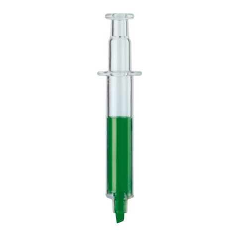 Spritzen-Textmarker Grün-Grün | 1-farbiger Tampondruck | Seite 1 | 50 mm x 8 mm | Nicht verfügbar