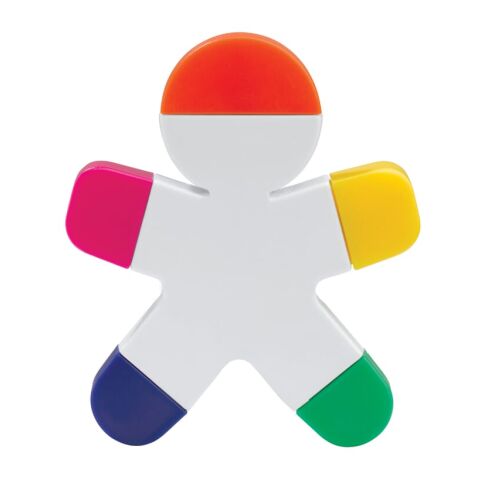 Textmarker Männchen regenbogenfarben | 1-farbiger Tampondruck | Seite 2 | 25 mm x 25 mm | Nicht verfügbar