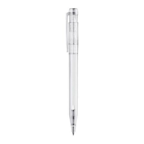 Kugelschreiber Pier Clear Transparent Weiss-Weiss | 1-farbiger Siebdruck | in Verlängerung vom Clip | 45 mm x 25 mm | Nicht verfügbar