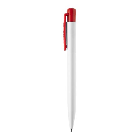 Kugelschreiber Ingeo TM Pen hardcolour Weiss-Rot Weiß | 1-farbiger Siebdruck | 90° vom Clip | 45 mm x 25 mm | Nicht verfügbar