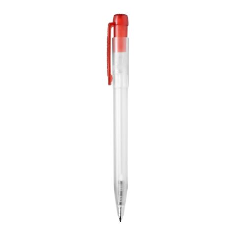 Kugelschreiber Ingeo TM Pen Clear Transparent Rot Weiß | 1-farbiger Siebdruck | in Verlängerung vom Clip | 45 mm x 25 mm | Nicht verfügbar