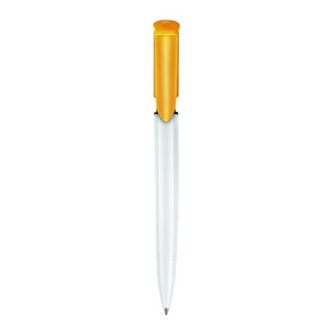 Kugelschreiber S40 Colour hardcolour Weiss-Gelb | 1-farbiger Tampondruck | Clip | 25 mm x 5 mm | Nicht verfügbar