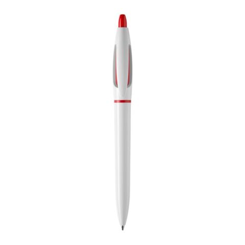 Kugelschreiber S! hardcolour Weiss-Rot Weiß | 1-farbiger Siebdruck | 180° vom Clip | 40 mm x 25 mm | Nicht verfügbar