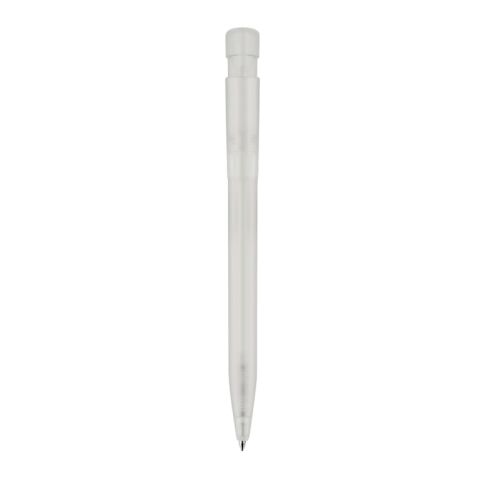 Kugelschreiber S45 R-PET Transparent Weiss-Weiss | 1-farbiger Siebdruck | in Verlängerung vom Clip | 45 mm x 25 mm | Nicht verfügbar