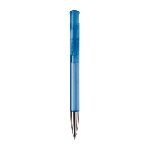 Kugelschreiber Avalon Transparent mit Metallspitze Blau Weiss-Blau Weiss | 1-farbiger Siebdruck | 90° vom Clip | 50 mm x 25 mm | Nicht verfügbar