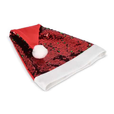 Zweifarbige Pailletten-Weihnachtsmütze Rot / Weiß-Grün | ohne Werbeanbringung | Nicht verfügbar | Nicht verfügbar