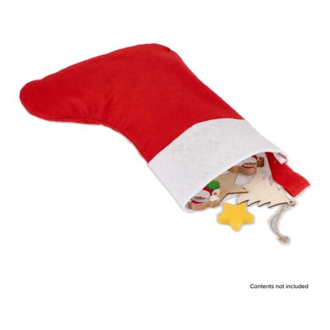 Weihnachtsstrumpf aus Filz 43cm Weiss-Rot / Weiß | ohne Werbeanbringung | Nicht verfügbar | Nicht verfügbar