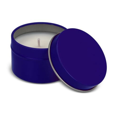 Dhyana-Duftkerze auf Pflanzenbasis in recycelter Dose Blau Weiss | ohne Werbeanbringung | Nicht verfügbar | Nicht verfügbar