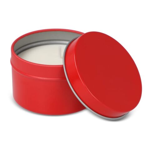 Kirtan-Duftkerze auf Pflanzenbasis in großer recycelter Dose Rot / Weiß | ohne Werbeanbringung | Nicht verfügbar | Nicht verfügbar