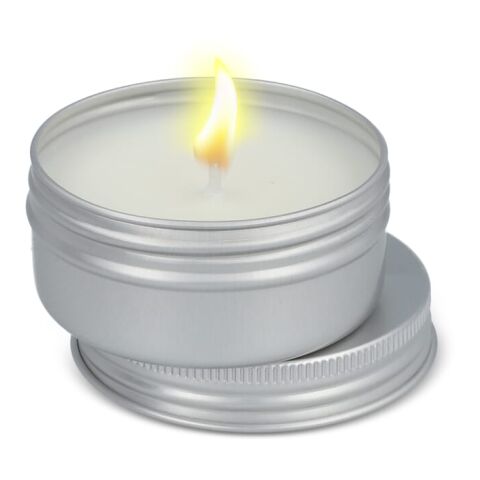 Zitronengras-Insektenschutzkerze auf Pflanzenbasis in recycelter Dose Silber | ohne Werbeanbringung | Nicht verfügbar | Nicht verfügbar