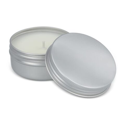 Zitronengras-Insektenschutzkerze auf Pflanzenbasis in recycelter Dose silber | ohne Werbeanbringung | Nicht verfügbar | Nicht verfügbar