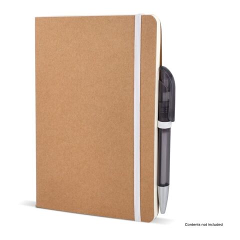 Notizbuch mit flexiblem Einband Kraftpapier A5 Weiss | ohne Werbeanbringung | Nicht verfügbar | Nicht verfügbar