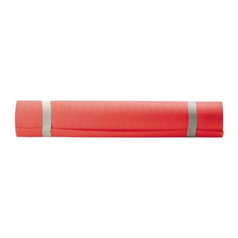 Fitness-Yogamatte mit Trageriemen Rot Weiß
