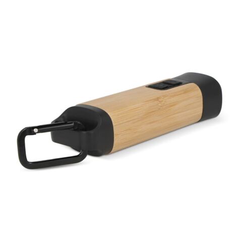 Wiederaufladbare R-ABS &amp; Bamboo Taschenlampe schwarz | ohne Werbeanbringung | Nicht verfügbar | Nicht verfügbar | Nicht verfügbar