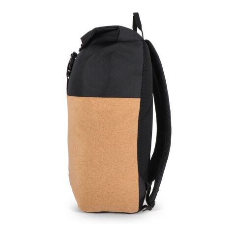 Rolltop-Rucksack Kork &amp; R-PET 18L Schwarz | ohne Werbeanbringung | Nicht verfügbar | Nicht verfügbar | Nicht verfügbar