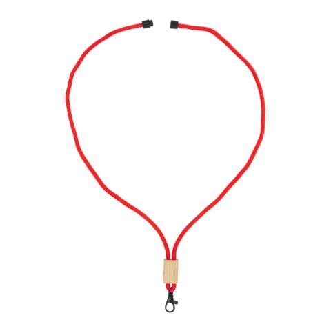 R-PET Kordel-Lanyard Rot Weiß | ohne Werbeanbringung | Nicht verfügbar | Nicht verfügbar