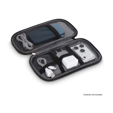 rPET PU-beschichtete 210D Kyra-Organizer-Etui 20 x 11,5 x 2 cm Schwarz