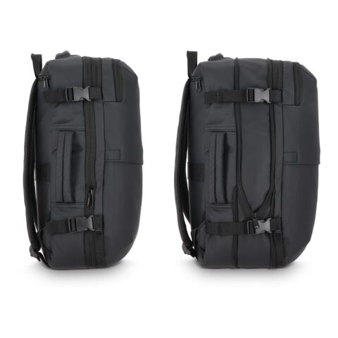 PU-beschichteter Dalston-Rucksack Vakuumrucksack 30 x 15 x 45 cm 20 l schwarz | ohne Werbeanbringung | Nicht verfügbar | Nicht verfügbar