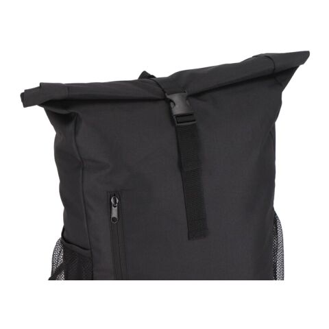 R-PET 600D Rolltop Fahrrad-Rucksack 20L Schwarz | ohne Werbeanbringung | Nicht verfügbar | Nicht verfügbar