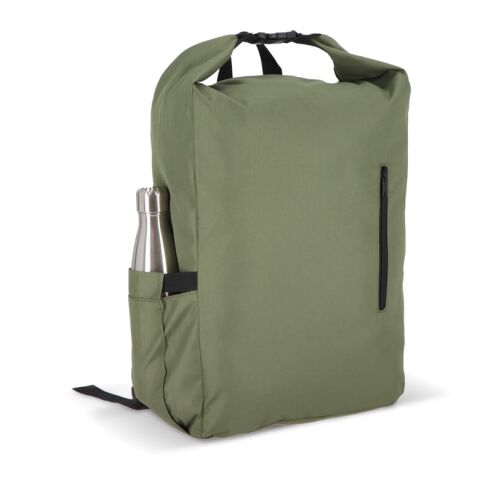 R-PET 600D Rolltop-Rucksack 20L Olivgrün | ohne Werbeanbringung | Nicht verfügbar | Nicht verfügbar