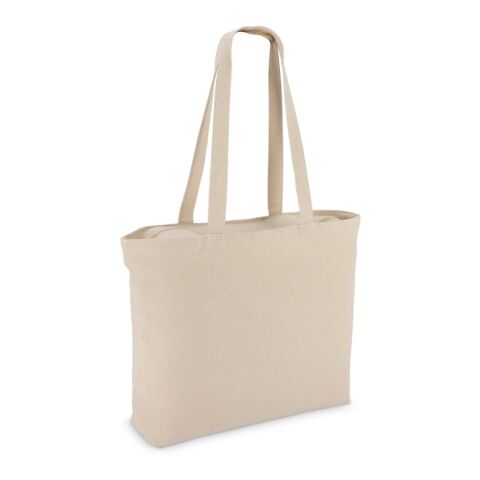 Baumwoll-Tragetasche mit Reißverschluss OEKO-TEX® 47 x 11 x 35cm 320g/m² Ecru