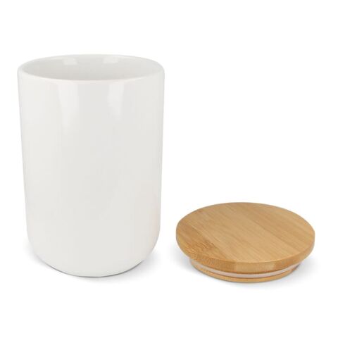 Vorratsdose Keramik &amp; Bambus 900ml Weiss | ohne Werbeanbringung | Nicht verfügbar | Nicht verfügbar | Nicht verfügbar