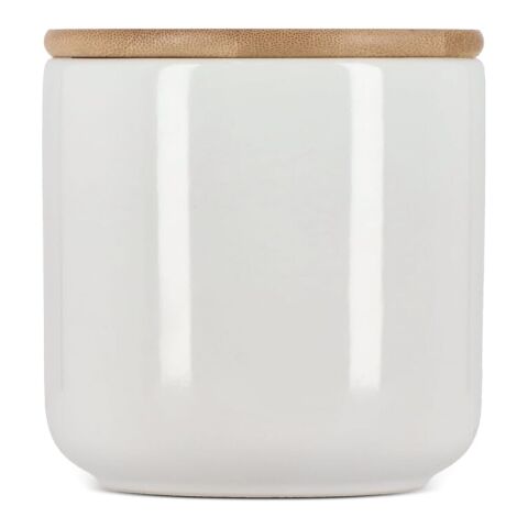 Vorratsdose aus Keramik &amp; Bambus 550ml Weiss | ohne Werbeanbringung | Nicht verfügbar | Nicht verfügbar