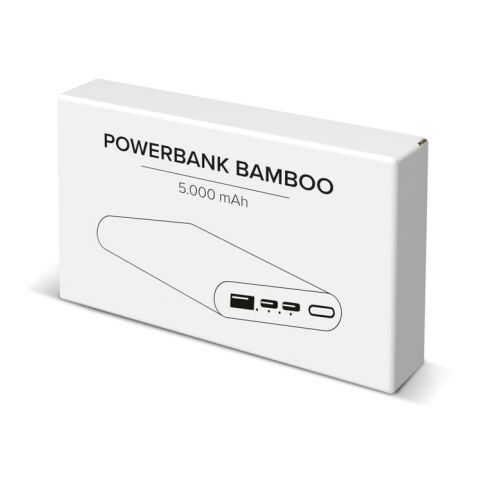 Powerbank Bamboo 5000 mAh Natur | ohne Werbeanbringung | Nicht verfügbar | Nicht verfügbar