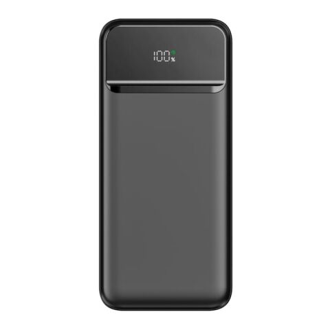 Nolu Powerbank mit LED-Anzeige 20000 mAh Schwarz | Digitaldruck | Oberseite | 55 mm x 100 mm
