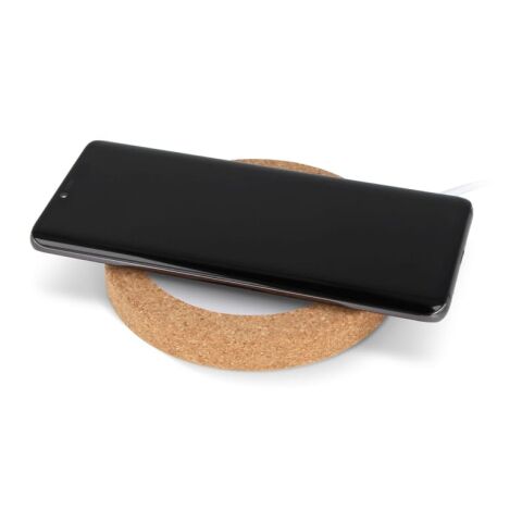 Drahtloses Ladegerät Kork &amp; RABS 15W Weiss-Natur | ohne Werbeanbringung | Nicht verfügbar | Nicht verfügbar | Nicht verfügbar