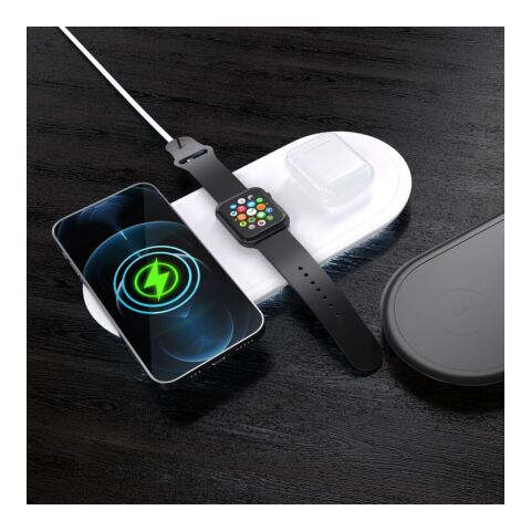 3-in-1 15W Drahtloses Ladegerät für Handys, Apple Watch und AirPods. Weiss | ohne Werbeanbringung | Nicht verfügbar | Nicht verfügbar