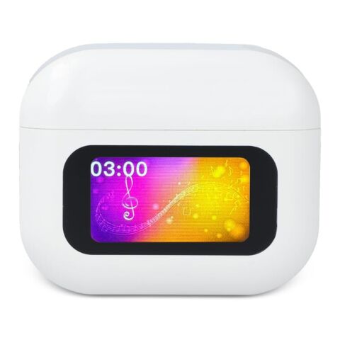 Kabellose ANC-Earbuds mit LCD-Touchscreen-Steuerung Weiss | ohne Werbeanbringung | Nicht verfügbar | Nicht verfügbar