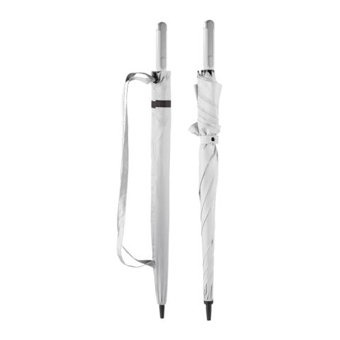 Luxus 27” quadratischer Regenschirm mit Hülle Weiss | ohne Werbeanbringung | Nicht verfügbar | Nicht verfügbar | Nicht verfügbar